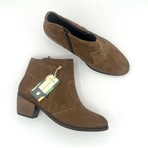 Earth Leather Ankle Booties West Ralston suede Dark Taupe western size 8.5